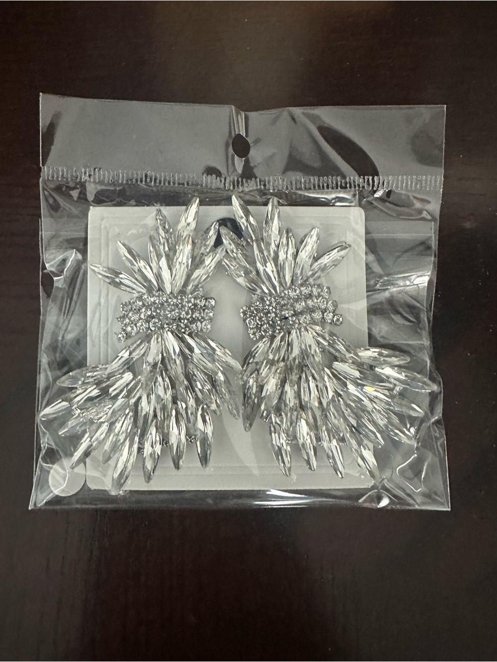 NEW Crystal Statement Drop Earrings - Silver Tone